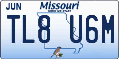 MO license plate TL8U6M