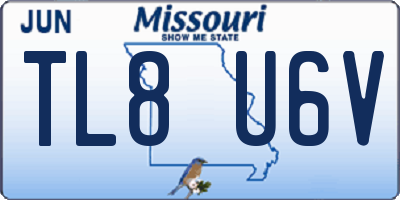MO license plate TL8U6V