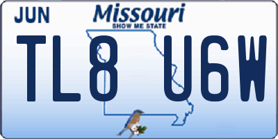 MO license plate TL8U6W