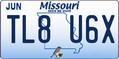 MO license plate TL8U6X