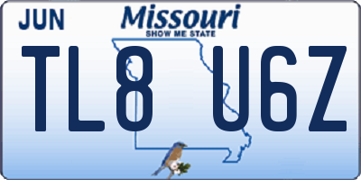 MO license plate TL8U6Z