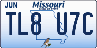 MO license plate TL8U7C