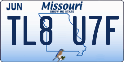 MO license plate TL8U7F