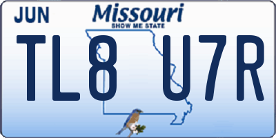 MO license plate TL8U7R
