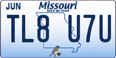 MO license plate TL8U7U