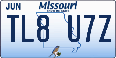 MO license plate TL8U7Z