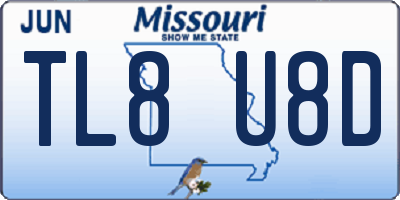 MO license plate TL8U8D