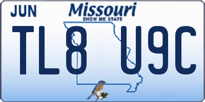 MO license plate TL8U9C