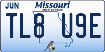 MO license plate TL8U9E