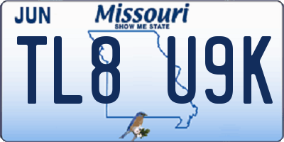 MO license plate TL8U9K