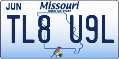 MO license plate TL8U9L