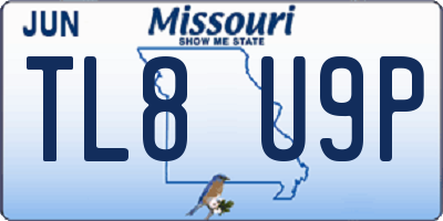 MO license plate TL8U9P