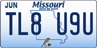 MO license plate TL8U9U