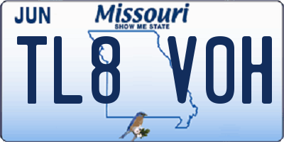 MO license plate TL8V0H
