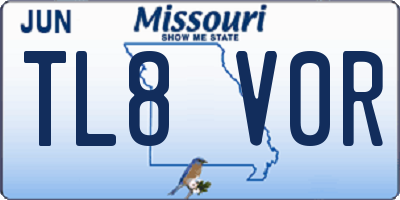 MO license plate TL8V0R