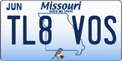 MO license plate TL8V0S