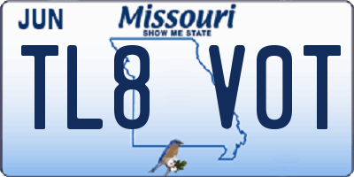 MO license plate TL8V0T