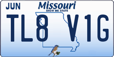 MO license plate TL8V1G