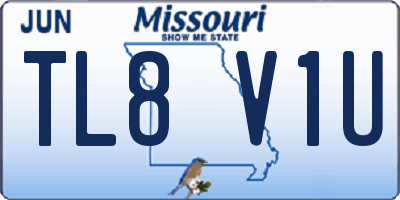 MO license plate TL8V1U