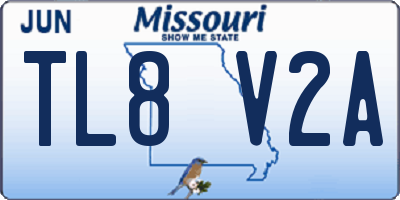 MO license plate TL8V2A