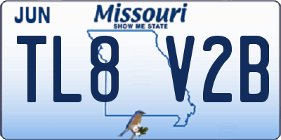 MO license plate TL8V2B