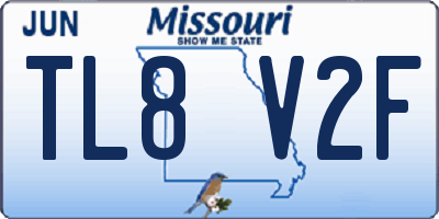 MO license plate TL8V2F