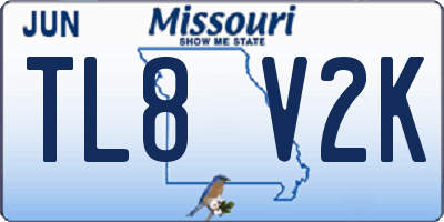 MO license plate TL8V2K
