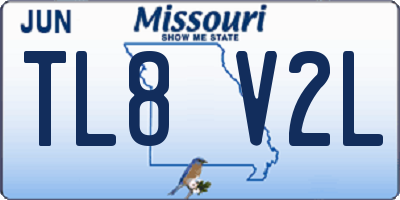 MO license plate TL8V2L