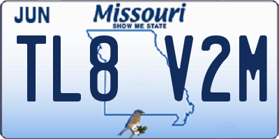 MO license plate TL8V2M