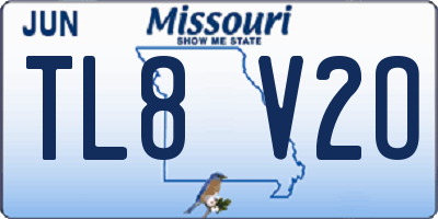 MO license plate TL8V2O