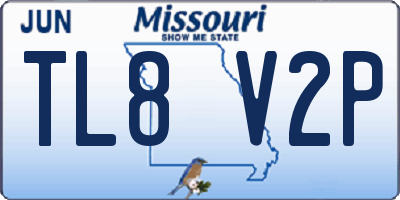 MO license plate TL8V2P