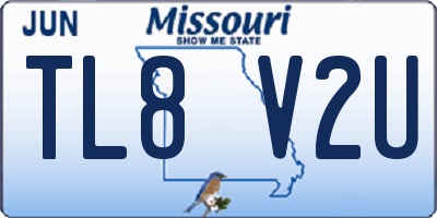 MO license plate TL8V2U