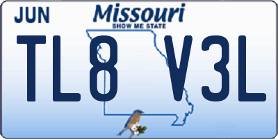 MO license plate TL8V3L