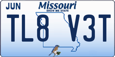 MO license plate TL8V3T
