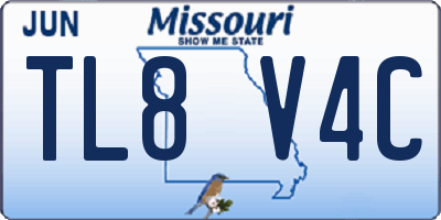 MO license plate TL8V4C