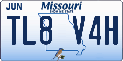 MO license plate TL8V4H