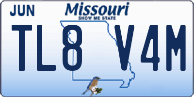 MO license plate TL8V4M