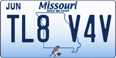 MO license plate TL8V4V