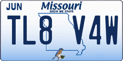 MO license plate TL8V4W