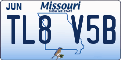 MO license plate TL8V5B