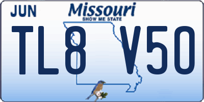 MO license plate TL8V5O