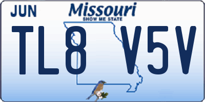 MO license plate TL8V5V