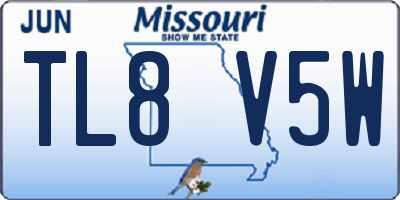 MO license plate TL8V5W