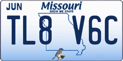 MO license plate TL8V6C
