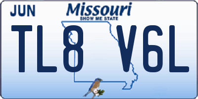 MO license plate TL8V6L