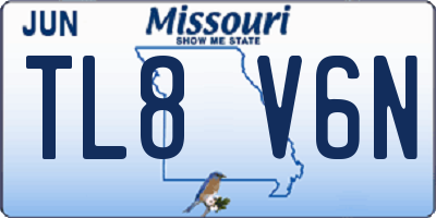 MO license plate TL8V6N