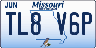 MO license plate TL8V6P