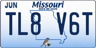 MO license plate TL8V6T