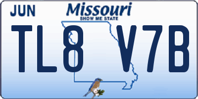 MO license plate TL8V7B