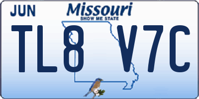 MO license plate TL8V7C